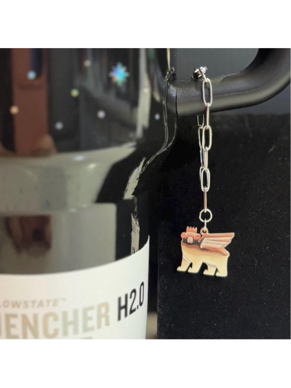 Silver Stanley logo cup charm chain